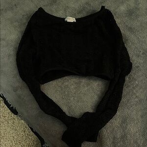 Bozzolo Black Women's Cropped Sweater